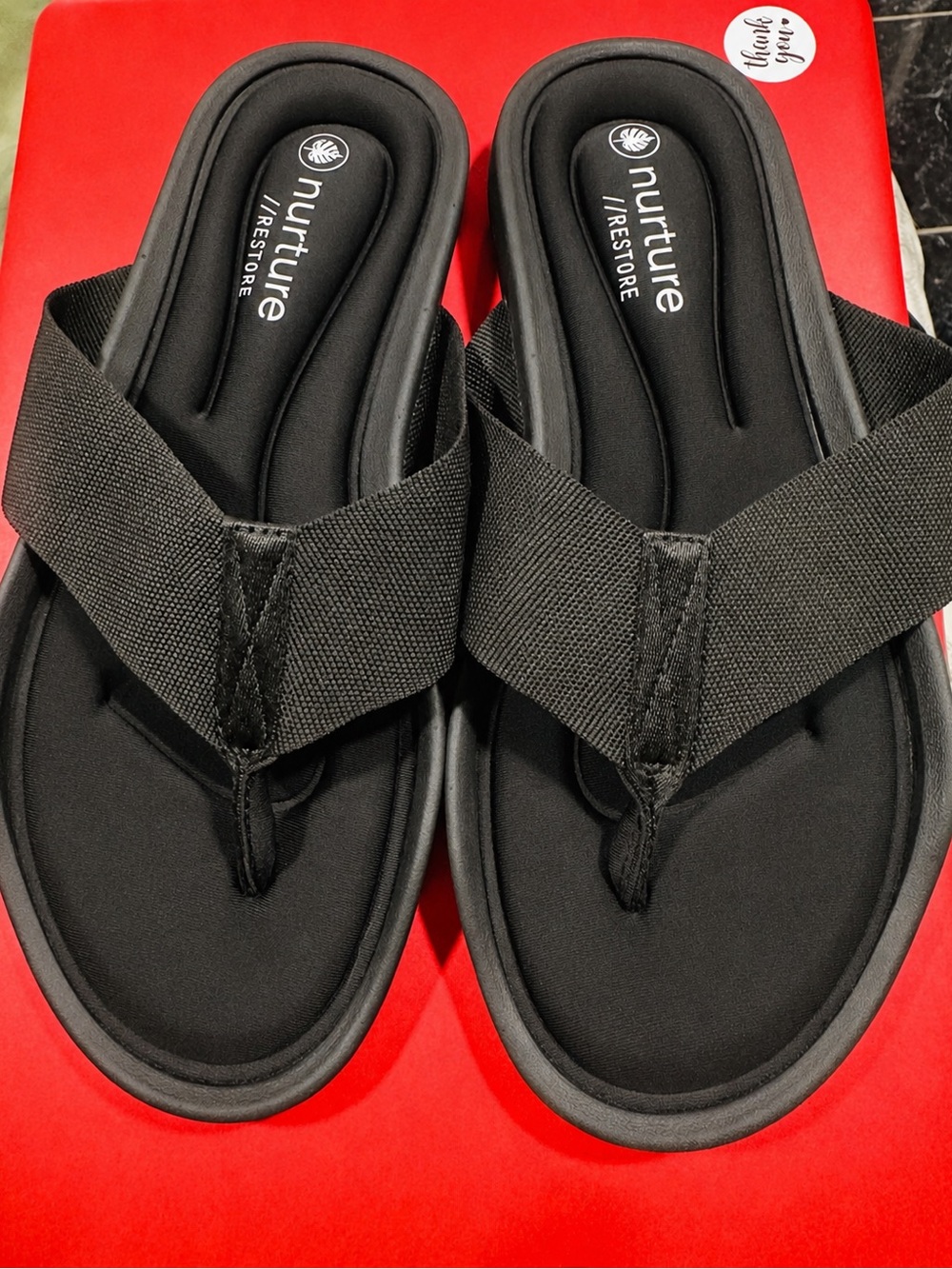 Nurture Black Women's Cushion Flip Sandals